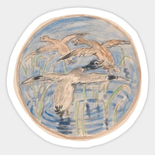 Flying Ducks - Theodor Philipsen Sticker